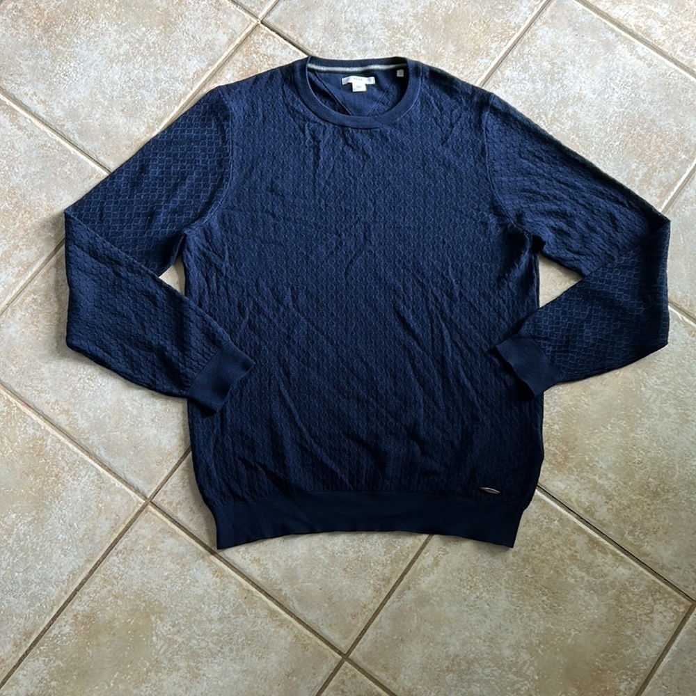 Brax Textured Merino Wool & Silk Blend Sweater Mens size L